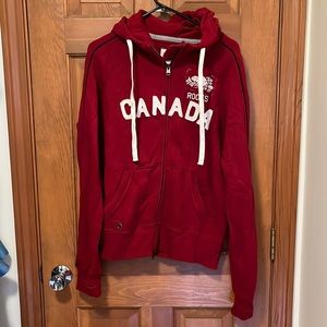 Roots Canada red full zip hoodie